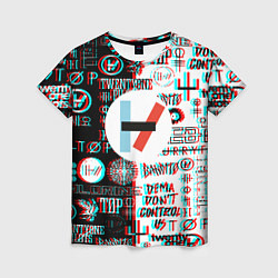 Футболка женская Twenty one pilots glitch pattern, цвет: 3D-принт