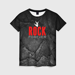 Футболка женская Rock forever on black, цвет: 3D-принт