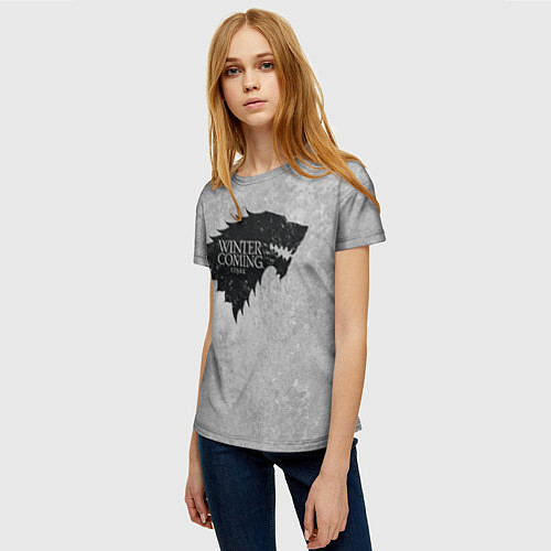 Женская футболка Старк зима близко игра престолов / 3D-принт – фото 3