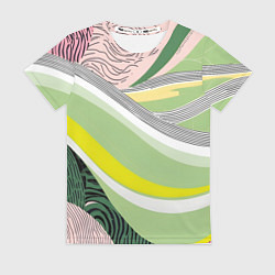 Женская футболка Салатовая абстракция