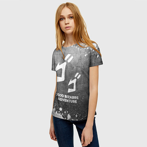 Женская футболка JoJo Bizarre Adventure - grey gradient / 3D-принт – фото 3
