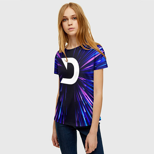 Женская футболка Deadlock neon energy / 3D-принт – фото 3