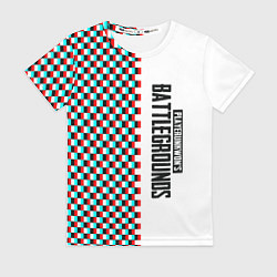 Женская футболка PUBG глитч клетка