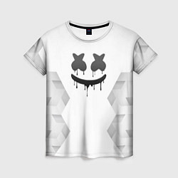 Футболка женская Marshmello white poly, цвет: 3D-принт