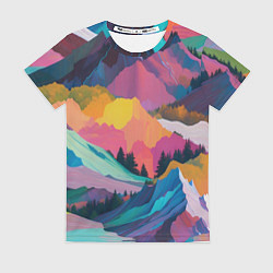 Женская футболка Красочные горы