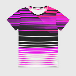 Футболка женская Разноцветные вертикальные линии, цвет: 3D-принт