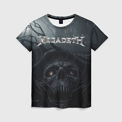 Футболка женская Megadeth череп под деревом, цвет: 3D-принт