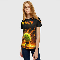 Футболка женская Теннисный человечек, цвет: 3D-принт — фото 2