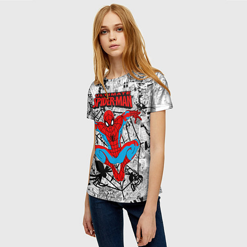 Женская футболка Человек паук комиксы / 3D-принт – фото 3