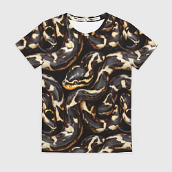 Футболка женская Змея черно-белая, цвет: 3D-принт