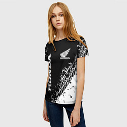 Футболка женская Honda - следы от шин, цвет: 3D-принт — фото 2