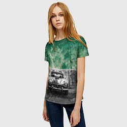 Футболка женская Ретроавтомобиль, цвет: 3D-принт — фото 2