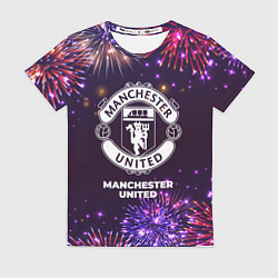 Футболка женская Праздничный Manchester United, цвет: 3D-принт
