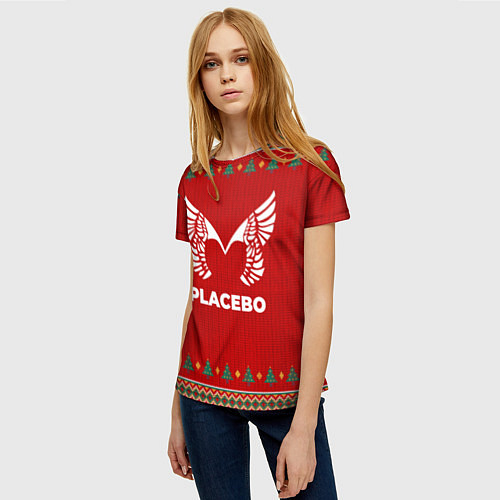 Женская футболка Placebo new year / 3D-принт – фото 3