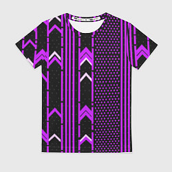 Футболка женская Фиолетовые обои на чёрном фоне, цвет: 3D-принт