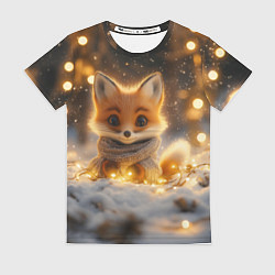 Футболка женская Лисичка и огоньки, цвет: 3D-принт