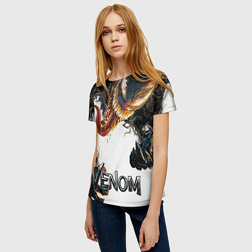 Женская футболка Веном - симбиот / 3D-принт – фото 3