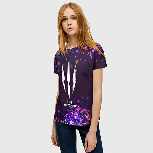 Женская футболка Праздничный The Witcher / 3D-принт – фото 3