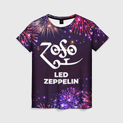 Футболка женская Праздничный Led Zeppelin, цвет: 3D-принт