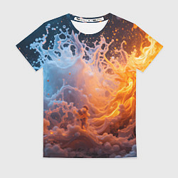 Футболка женская Брызги воды и огня, цвет: 3D-принт