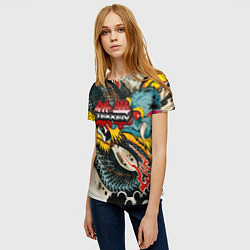 Футболка женская Tekken dragon tatoo, цвет: 3D-принт — фото 2