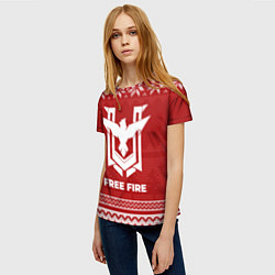 Футболка женская Новогодний Free Fire, цвет: 3D-принт — фото 2
