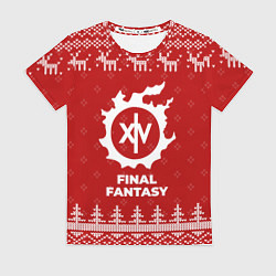 Футболка женская Новогодний Final Fantasy с оленями, цвет: 3D-принт