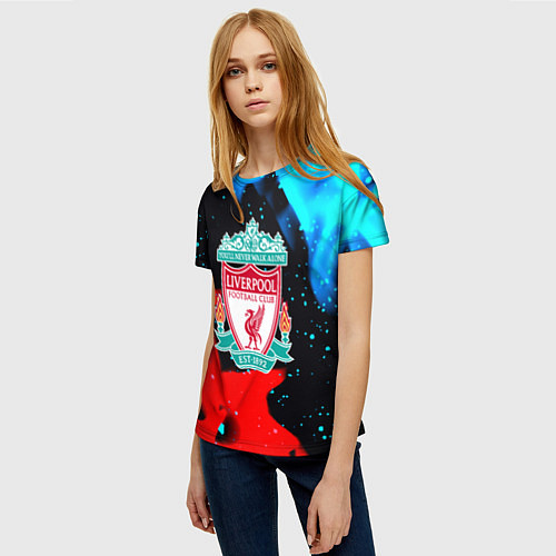 Женская футболка Liverpool fire steel / 3D-принт – фото 3