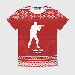 Футболка женская Новогодний Counter Strike, цвет: 3D-принт