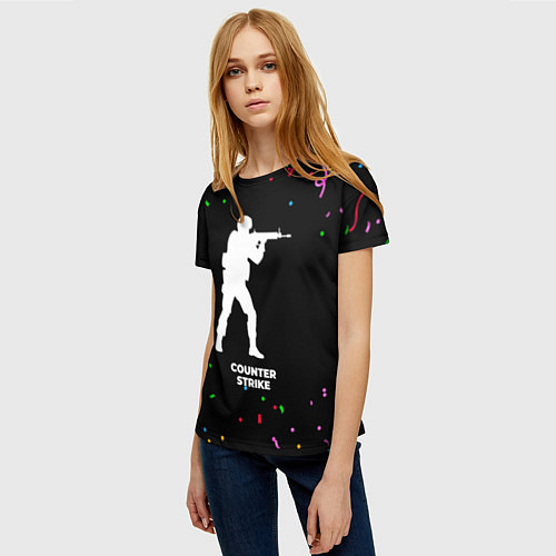 Женская футболка Counter Strike конфети / 3D-принт – фото 3
