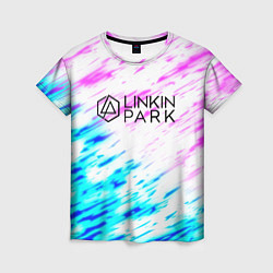 Футболка женская Linkin park rock краски, цвет: 3D-принт