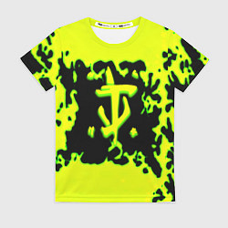 Футболка женская Doom кислотное лого краски, цвет: 3D-принт