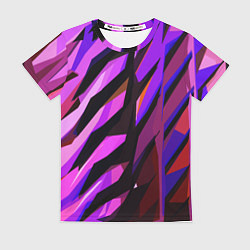 Футболка женская Фиолетово -чёрная абстракция, цвет: 3D-принт