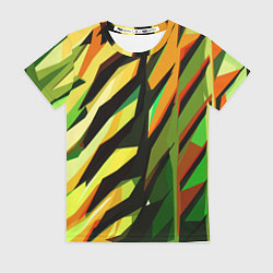 Женская футболка Чёрно-жёлтая абстракция