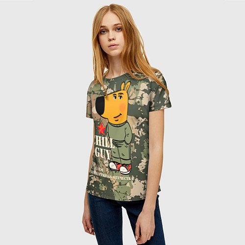 Женская футболка Чиловый парень - с Днем защитника Отечества / 3D-принт – фото 3