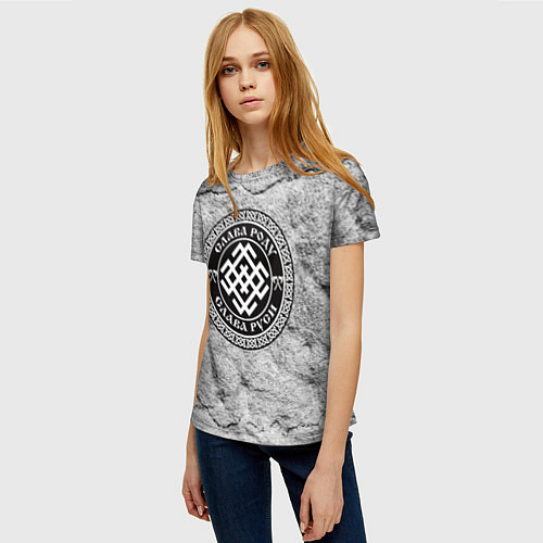 Женская футболка Белобог - слава роду / 3D-принт – фото 3