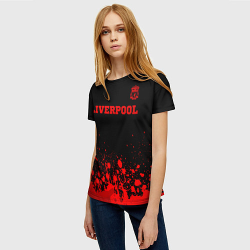 Женская футболка Liverpool - red gradient посередине / 3D-принт – фото 3