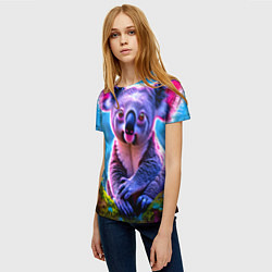 Футболка женская Коала на дереве, цвет: 3D-принт — фото 2