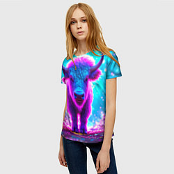 Футболка женская Белый буйвол, цвет: 3D-принт — фото 2