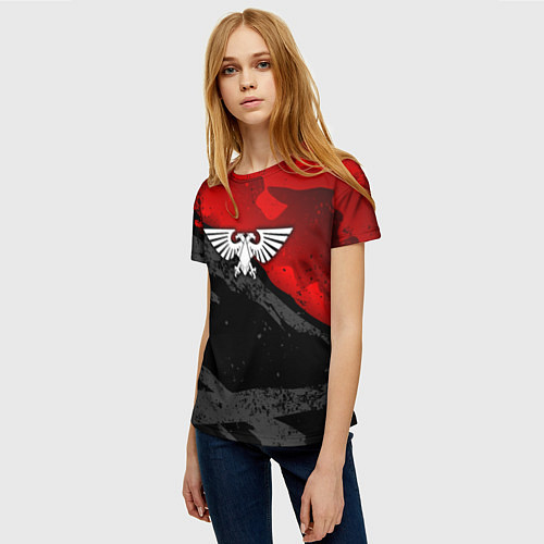 Женская футболка Вархаммер - аквила красный / 3D-принт – фото 3