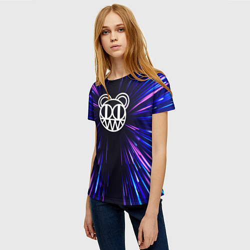 Женская футболка Radiohead neon energy / 3D-принт – фото 3