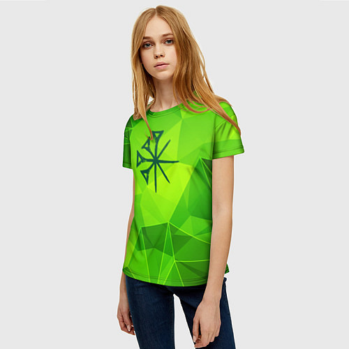 Женская футболка Nightwish green poly / 3D-принт – фото 3