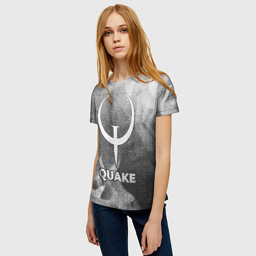 Женская футболка Quake - grey gradient / 3D-принт – фото 3