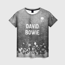 Футболка женская David Bowie - grey gradient посередине, цвет: 3D-принт