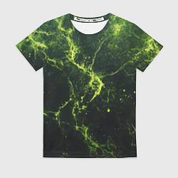 Женская футболка Зеленые волокна - текстура