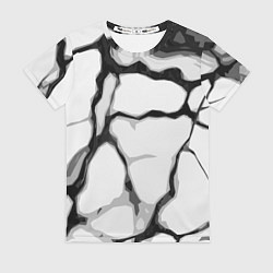 Женская футболка Чёрные абстрактные полосы на белом фоне