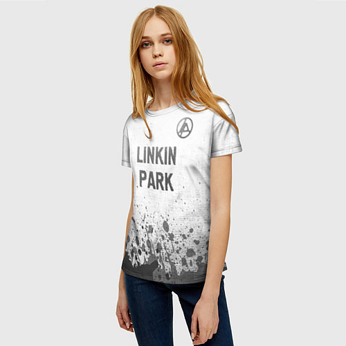 Женская футболка Linkin Park 2024 - white gradient посередине / 3D-принт – фото 3