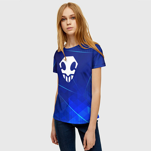 Женская футболка Bleach blue poly / 3D-принт – фото 3