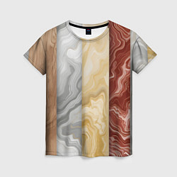 Женская футболка Мрамор и дерево