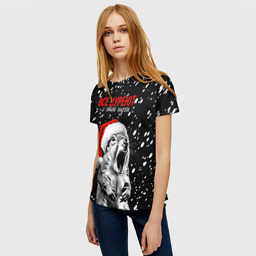 Женская футболка Все дуреют с этой пурги / 3D-принт – фото 3